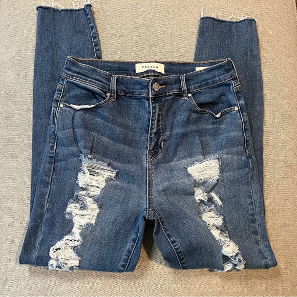 PacSun High Rise Distressed Ankle Jegging Jeans Pants Size 28 - Picture 2 of 7